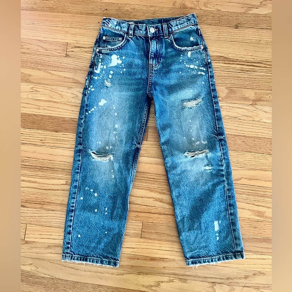 Distressed ZARA Boys Blue Jeans size 9 - Picture 2 of 3